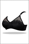 Half Cup Embroidered Mesh Wirefree Non-Padded Bra