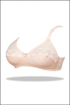 Half Cup Embroidered Mesh Wirefree Non-Padded Bra