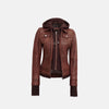 Apex Leather Bomber Jacket for Women