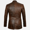 Ashen Timber Brown Leather Blazer