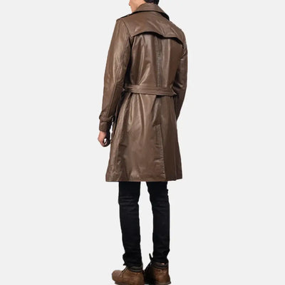 Ashford Mens Brown Sheepskin Leather Duster Coat