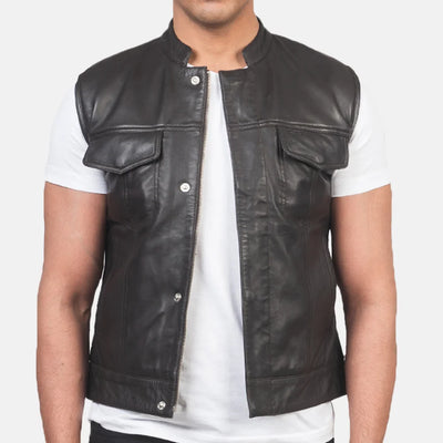 Backroad Rebel Leather Motorcycle Vest