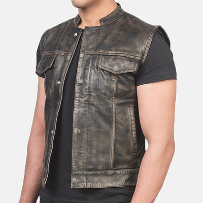 Backroad Rebel Leather Motorcycle Vest