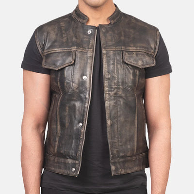 Backroad Rebel Leather Motorcycle Vest