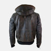 Bearskin Leather Jacket With Hoodie