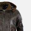 Bearskin Leather Jacket With Hoodie