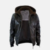 Bearskin Leather Jacket With Hoodie