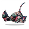 Floral Crinkled Bra - Padded with stretchable floral straps