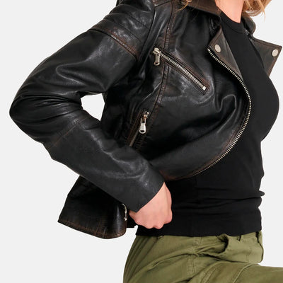 Blaze Leather Biker Jacket Women