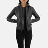 Cinnamon Hooded Leather Bomber Jacket for Women | Order Now