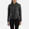 Cinnamon Hooded Leather Bomber Jacket for Women | Order Now