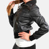 Cosmopolitan Leather Bomber Jacket for Women