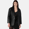 Eerie Glitz Genuine Leather Blazer Women