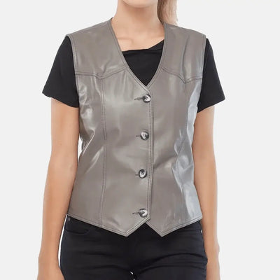 Elara Charm Womens Leather Vests