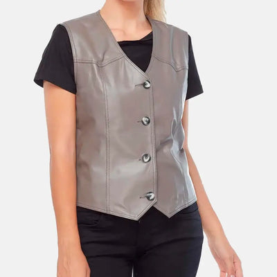 Elara Charm Womens Leather Vests