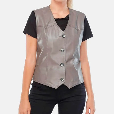 Elara Charm Womens Leather Vests