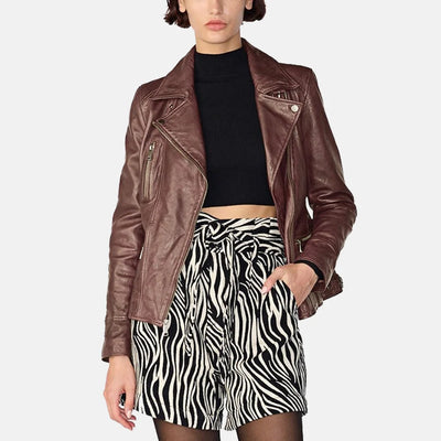 Elysian Ride Leather Moto Jacket Women