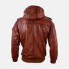 Emberstone Mens Hooded Leather Jacket