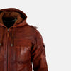 Emberstone Mens Hooded Leather Jacket