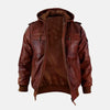 Emberstone Mens Hooded Leather Jacket