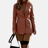 Fashion Flow Leather Blazer For Women