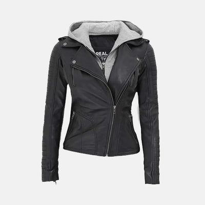 Flex Leather Bomber Jacket for Women