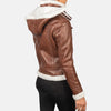 Glamora Leather Bomber Jacket for women