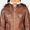 Glamora Leather Bomber Jacket for women