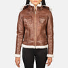 Glamora Leather Bomber Jacket for women