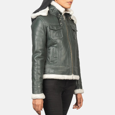 Glamora Leather Bomber Jacket for women