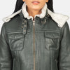 Glamora Leather Bomber Jacket for women