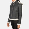 Glamora Leather Bomber Jacket for women