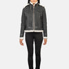 Glamora Leather Bomber Jacket for women