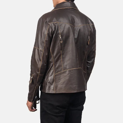 Grayson Mens Leather Biker Jacket