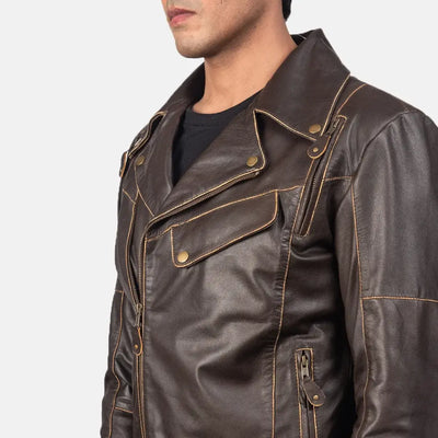 Grayson Mens Leather Biker Jacket