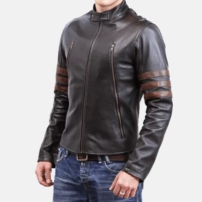 Griffin Brown Biker Leather Jackets For Men