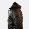 Ironhide Leather Bomber Jacket With Removable Hood