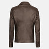 Isadora Double-Breasted Brown Leather Blazer