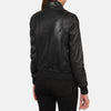 Ivy League Leather Bomber Jacket for Women