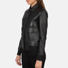 Ivy League Leather Bomber Jacket for Women