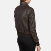 Ivy League Leather Bomber Jacket for Women