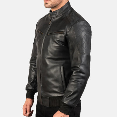 Jaxon Mens Leather Bomber Jacket