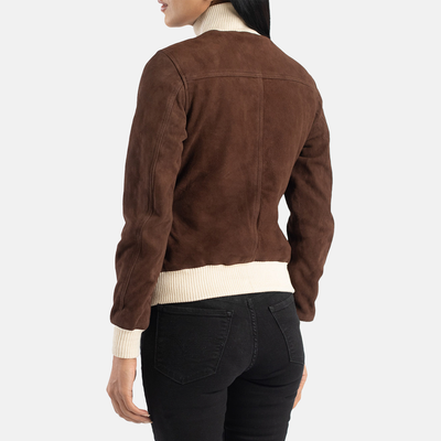 Lena Leather Bomber Jacket for Women