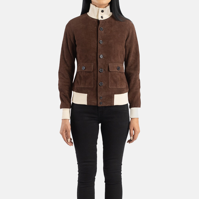 Lena Leather Bomber Jacket for Women