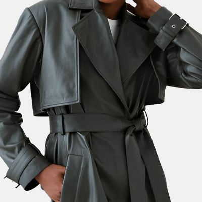 Luxe Affair Ensemble Leather Coat Women