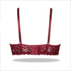 Marooon Crinkled Luxury Turkish Imported Padded Bra with Mesh Bands