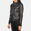 Metro Varsity Leather Bomber Jacket for Women