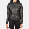 Metro Varsity Leather Bomber Jacket for Women