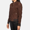 Metro Varsity Leather Bomber Jacket for Women