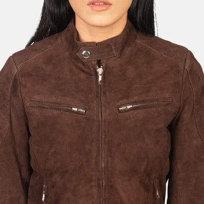 Metro Varsity Leather Bomber Jacket for Women